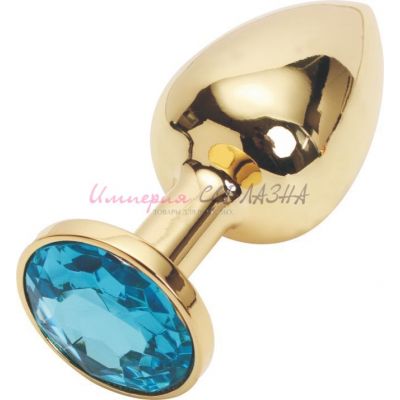 Golden plug small (металл.) цвет кристалла голубой