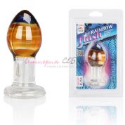 Анальный плаг из стекла с красивым градиентом цвета rainbow flash